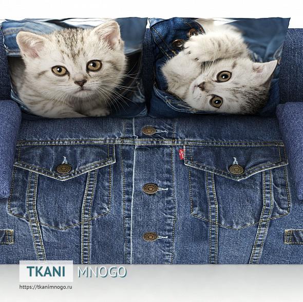 Фото рисунка мебельных принтов “ Western Kitty 2” город - печать на ткани